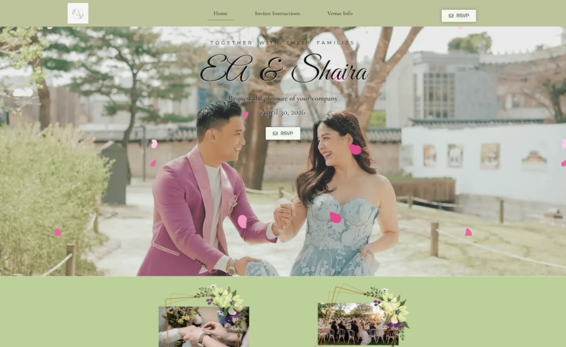 Portfolio Case Study Wedding Website Fig1-Homepage Hero
