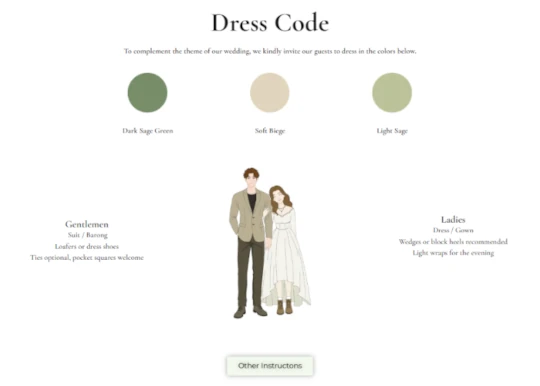 Portfolio Case Study Wedding Website Fig4 Dress Code